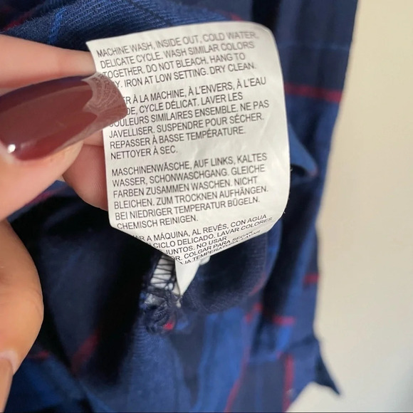 D/C Jean  Blue Red Plaid Long Sleeve Shirt Sz 1X - Picture 10 of 13